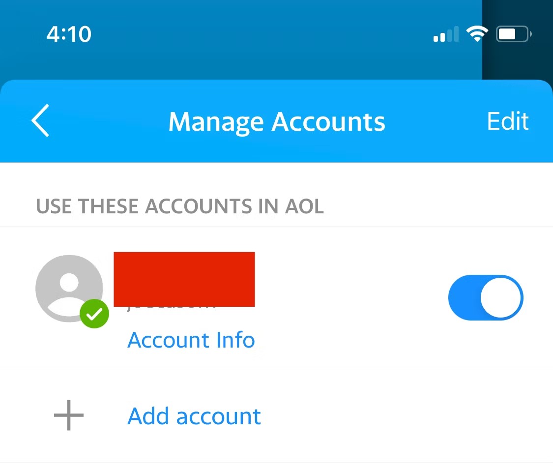 Remove Your Current AOL Email Account and Re-Add It