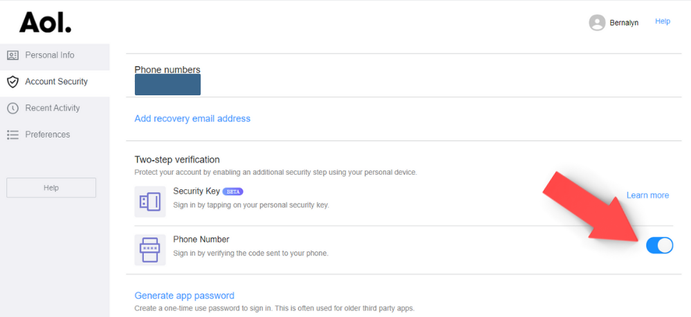 step-by-step guide on how to set up two-step verification for AOL Mail. 