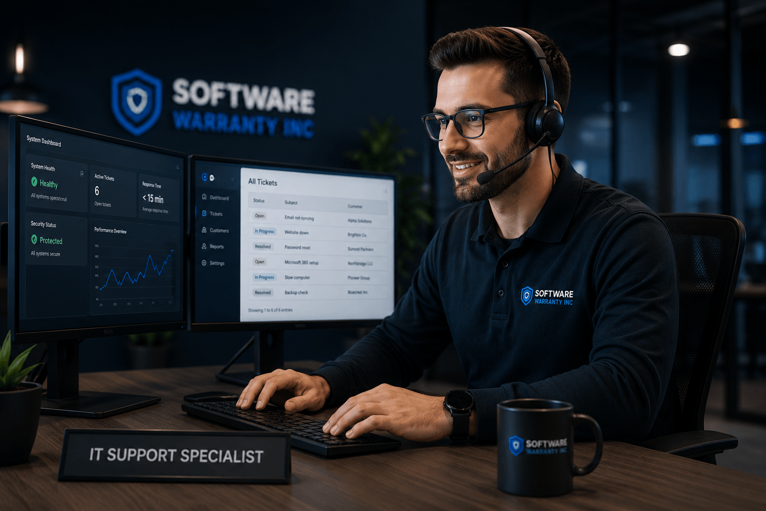Professional IT support specialist providing remote technical support for businesses 